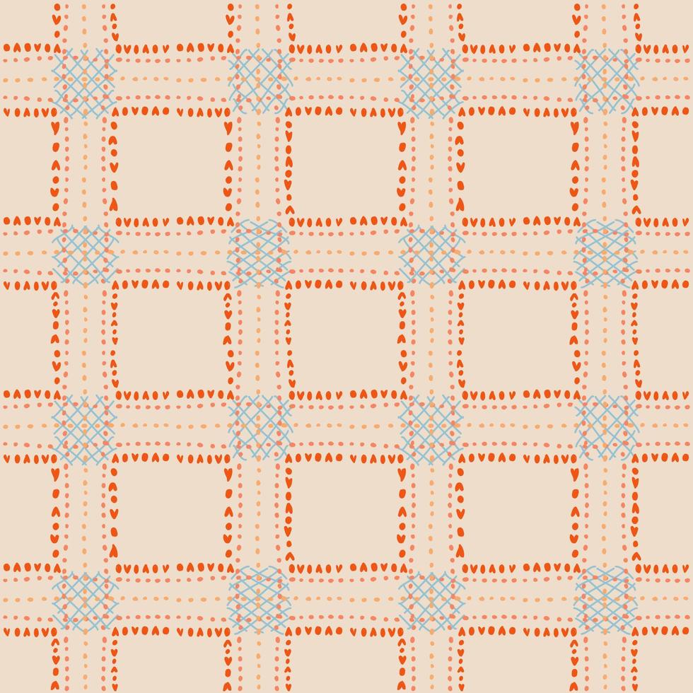 Hand drawn seamless fabric pattern. Checkered fabric. Pattern for decorative print on fabric. Autumn. vector