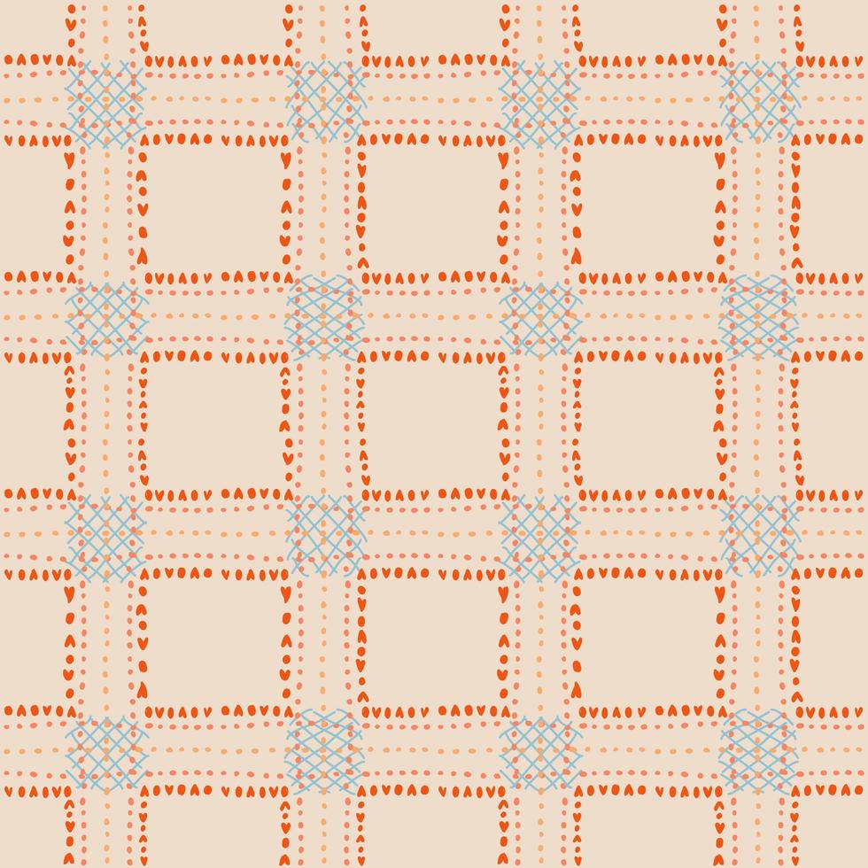 Hand drawn seamless fabric pattern. Checkered fabric. Pattern for decorative print on fabric. Autumn. vector