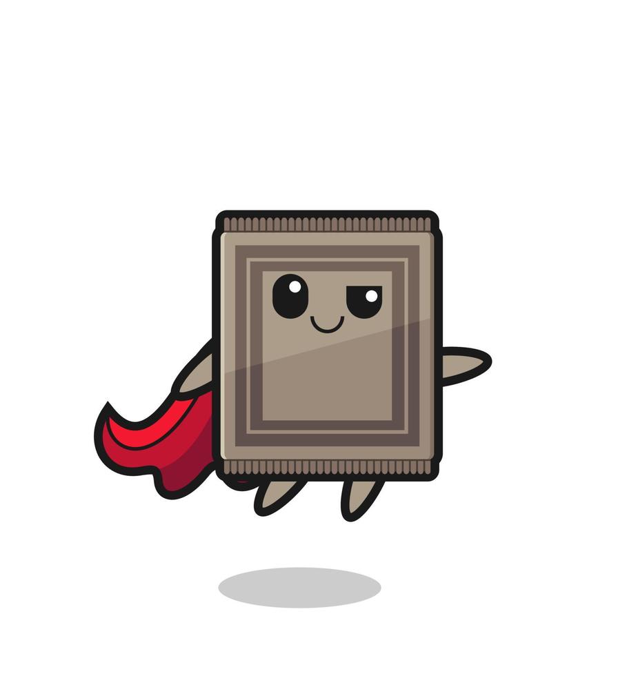 cute carpet superhero character is flying vector