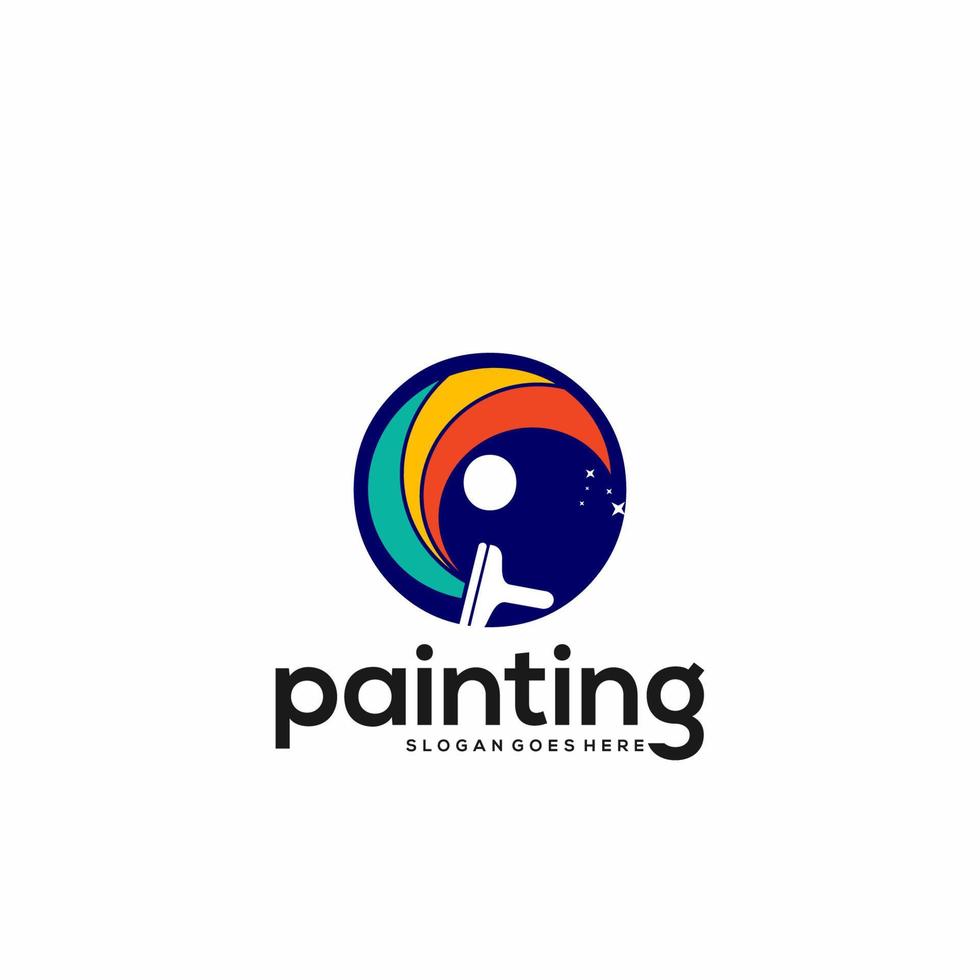 logotipo de letra o y combinación de diseño de gota de pintura, arte de plantilla de logotipo colorido vector