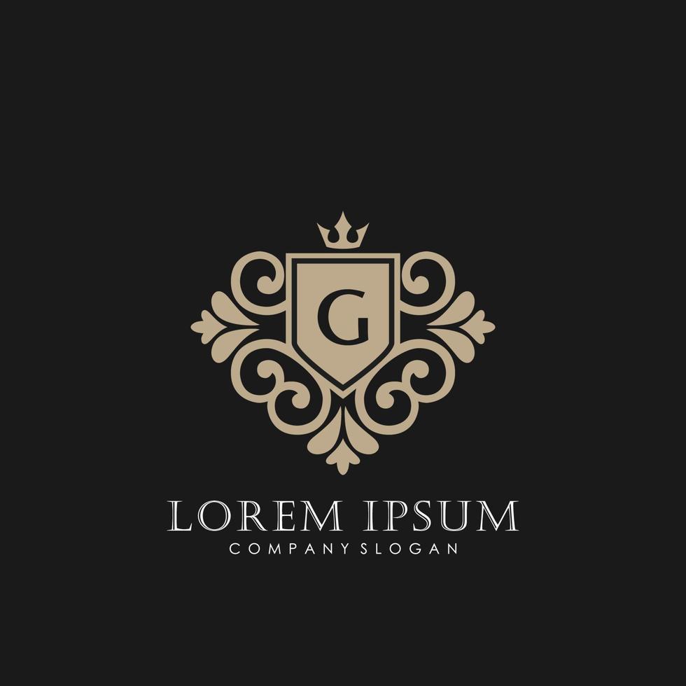 G Initial Letter Luxury Logo template in vector art for Restaurant, Royalty, Boutique, Cafe, Hotel, Heraldic, Jewelry, Fashion and other vector illustration.