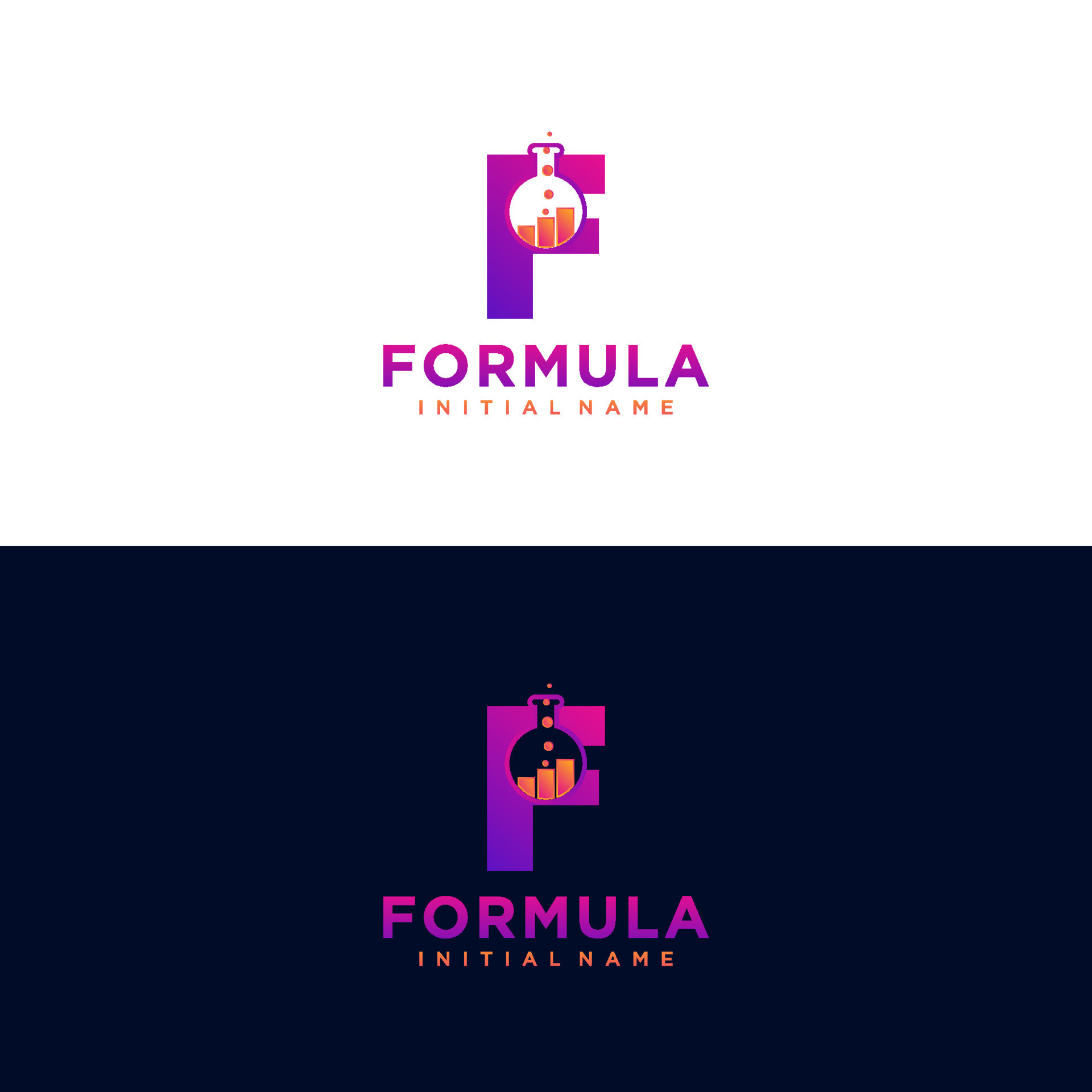 Modern initial letter F formula botlle lab logo. simple icon, template design art 12050391