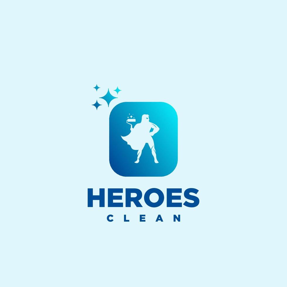 O hero Initial letter Cleaning Service Simple Modern Logo Idea art. vector