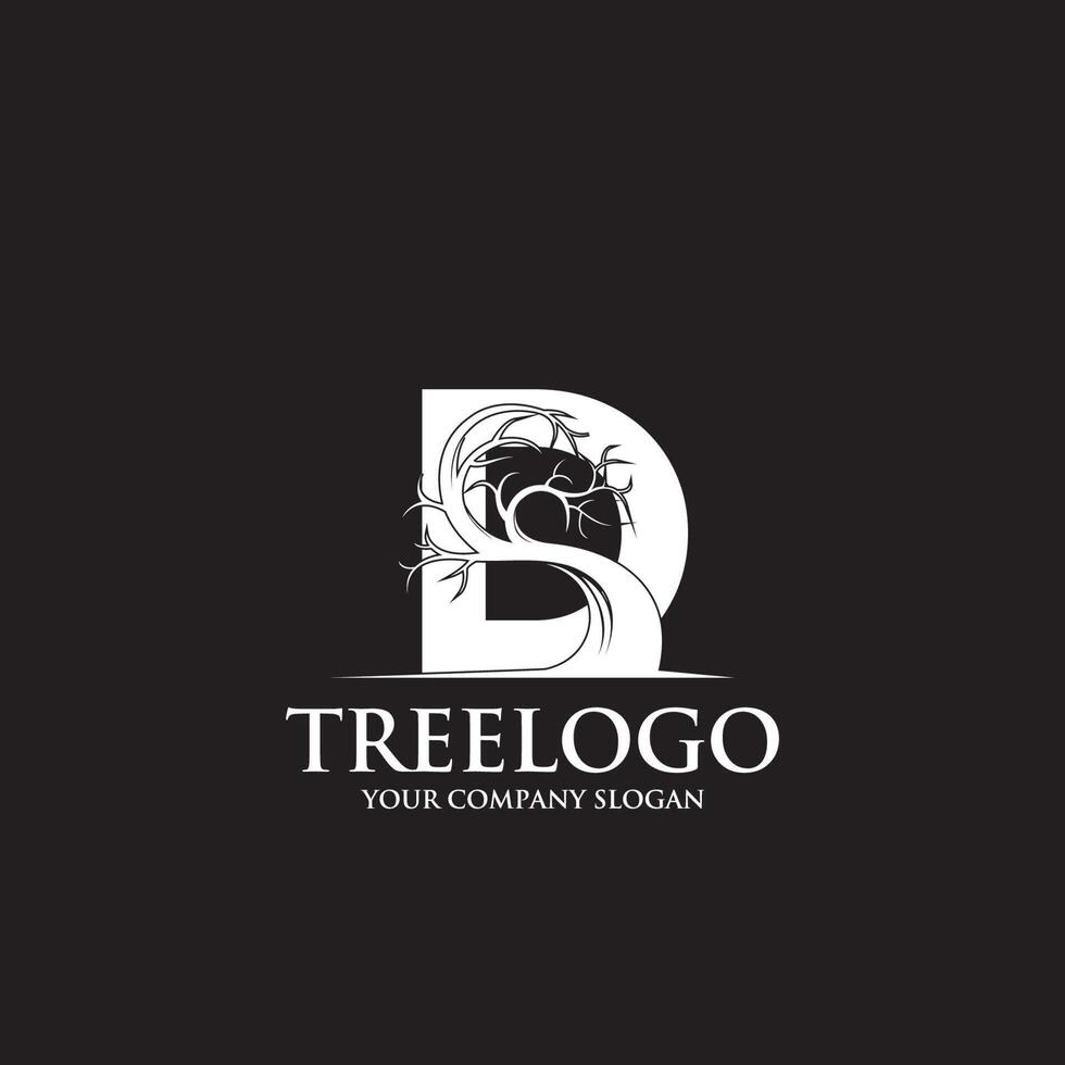 Creative tree letter D Logo design inspiration vector art 12050450