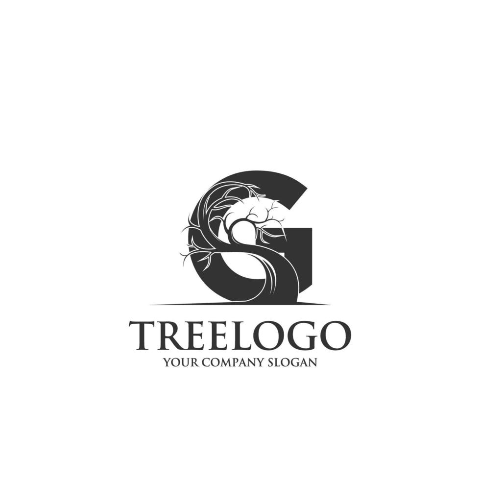 árbol creativo letra g diseño de logotipo inspiración arte vectorial vector