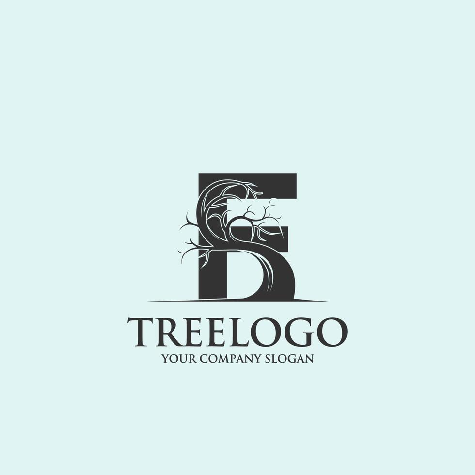 árbol creativo letra f diseño de logotipo inspiración arte vectorial vector