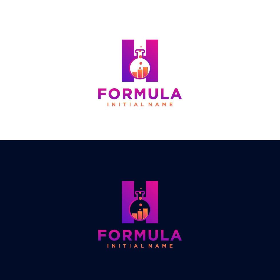 Modern initial letter H formula botlle lab logo. simple icon, template design art vector