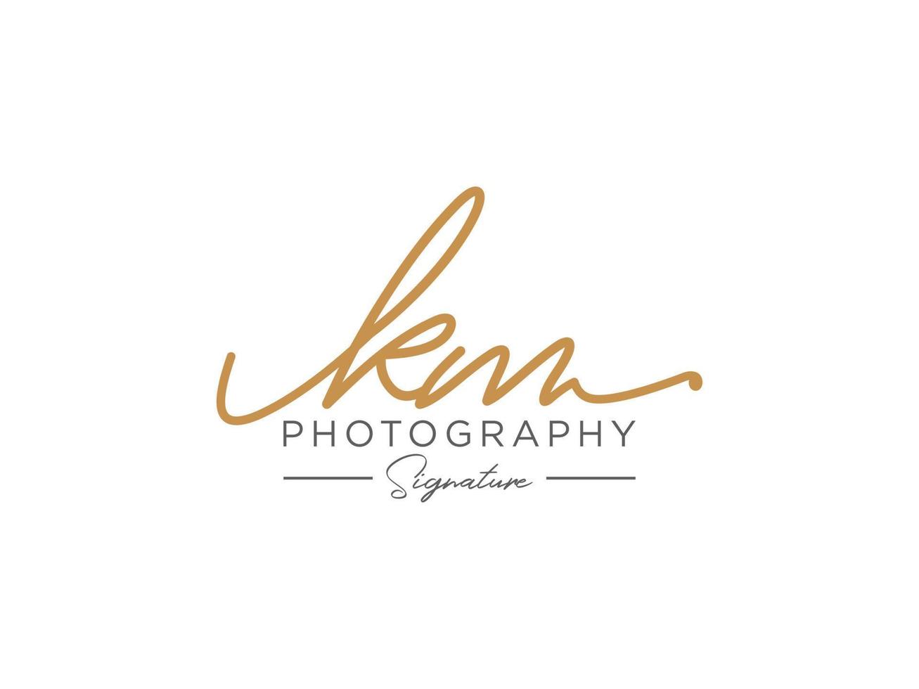 Letter KM Signature Logo Template Vector