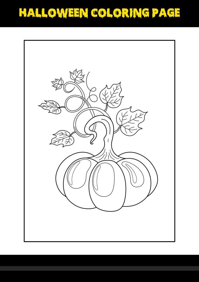 Halloween coloring page for kids. Line art coloring page design for kids. vector