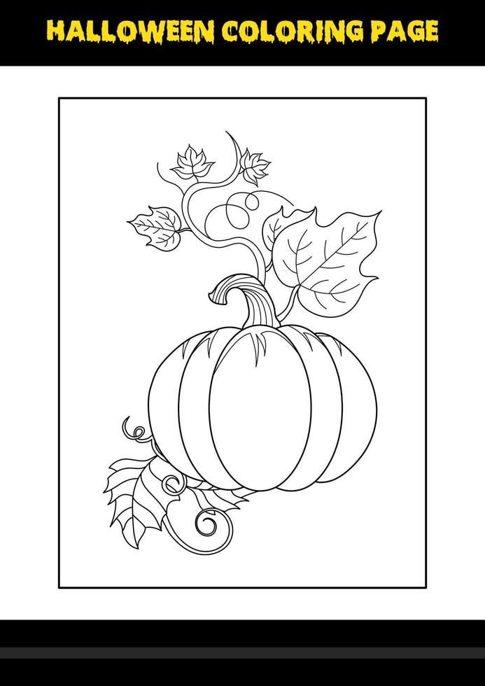 Halloween coloring page for kids. Line art coloring page design for kids. vector
