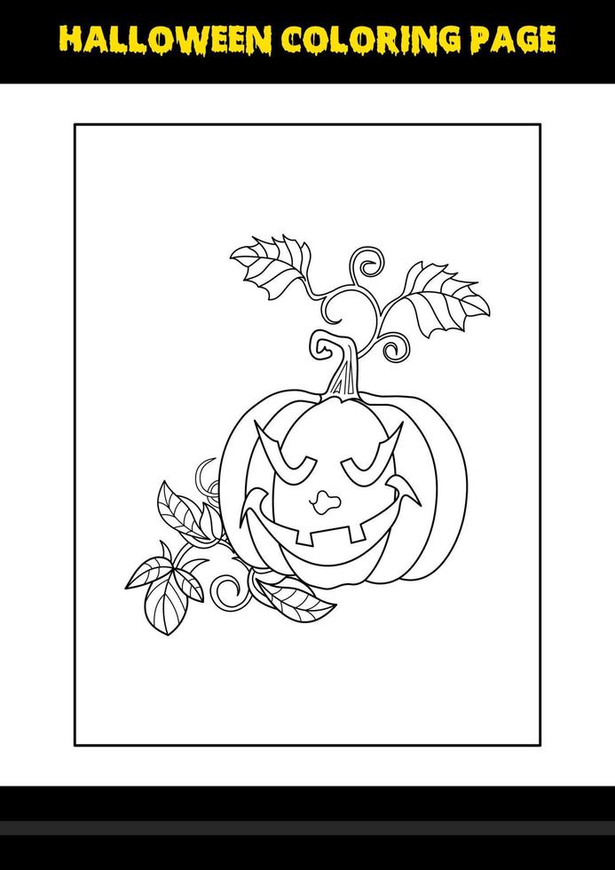Halloween coloring page for kids. Line art coloring page design for kids. vector