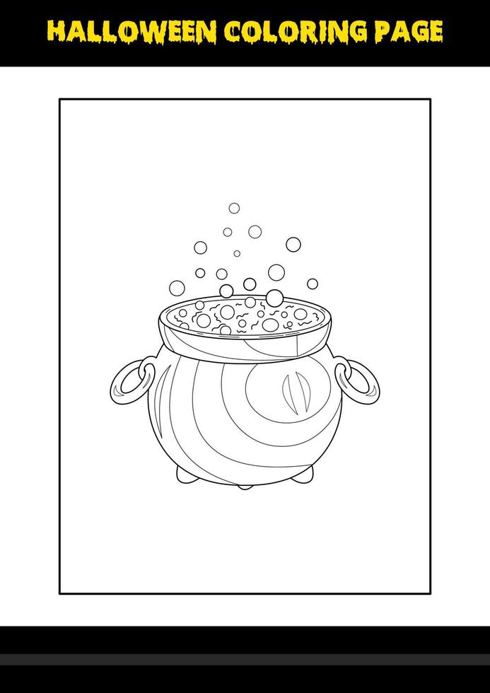 Halloween coloring page for kids. Line art coloring page design for kids. vector
