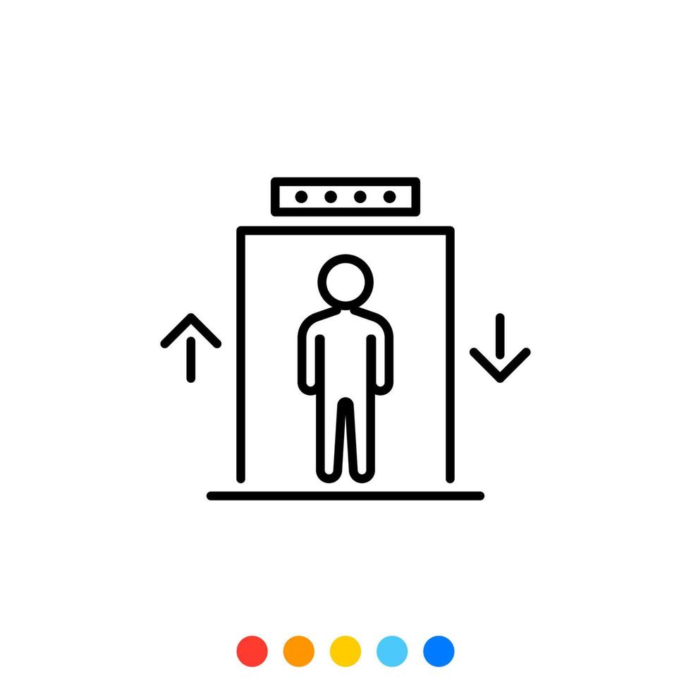 Outline elevator icon, Vector and Illustration.
