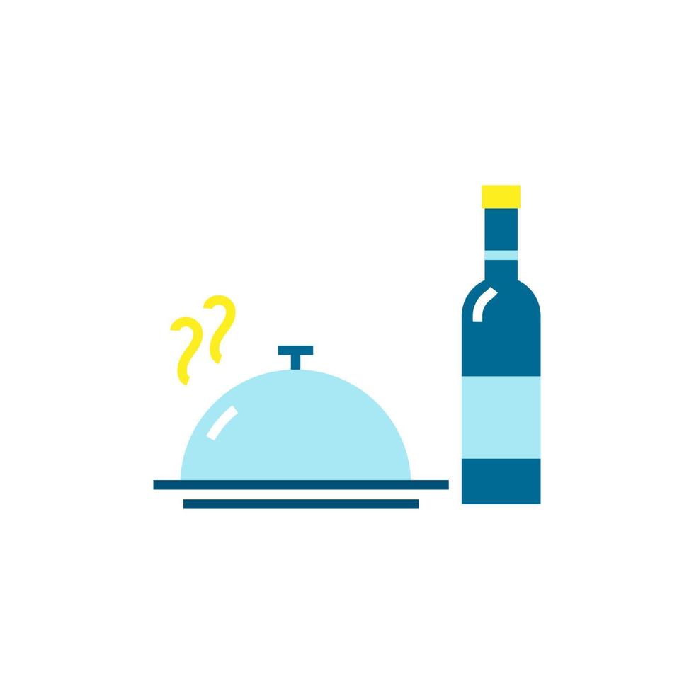 Food and wine bottle flat element design, Vector and Illustration.