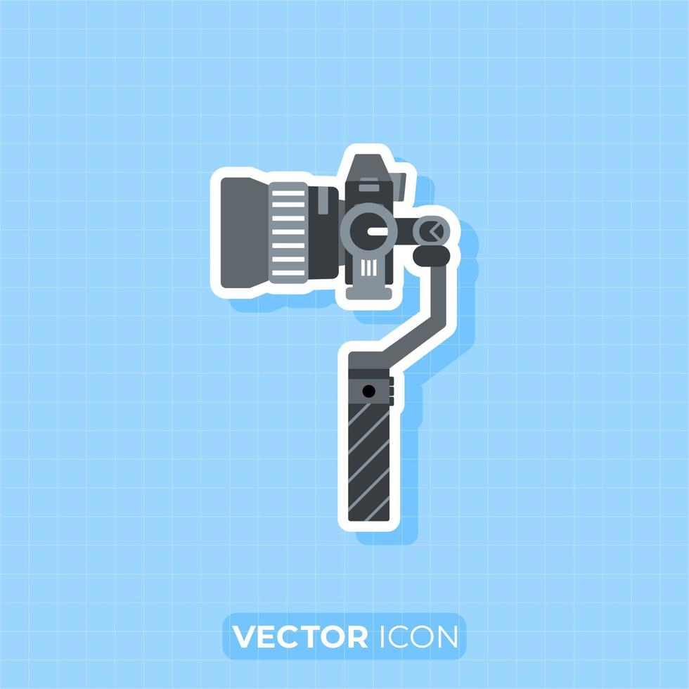 Handheld Steadicam Camera Stabilizer icon, Flat design element. vector