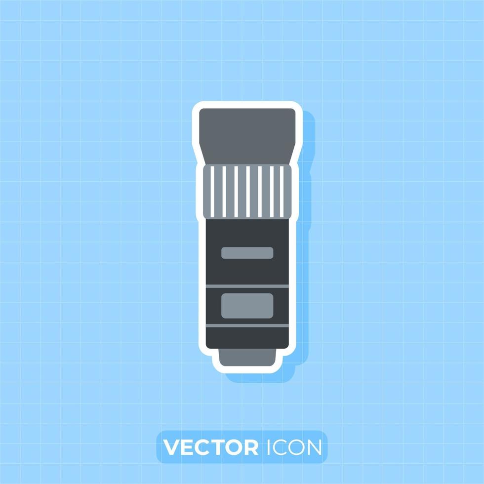 Camera lens icon, Zoom lens, Flat design element. vector