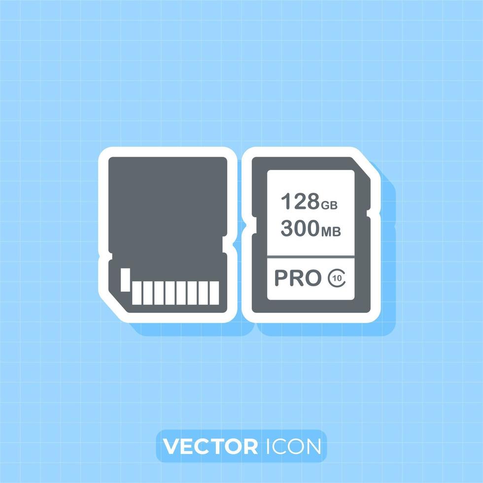 Memory card icon, Flat design element. vector