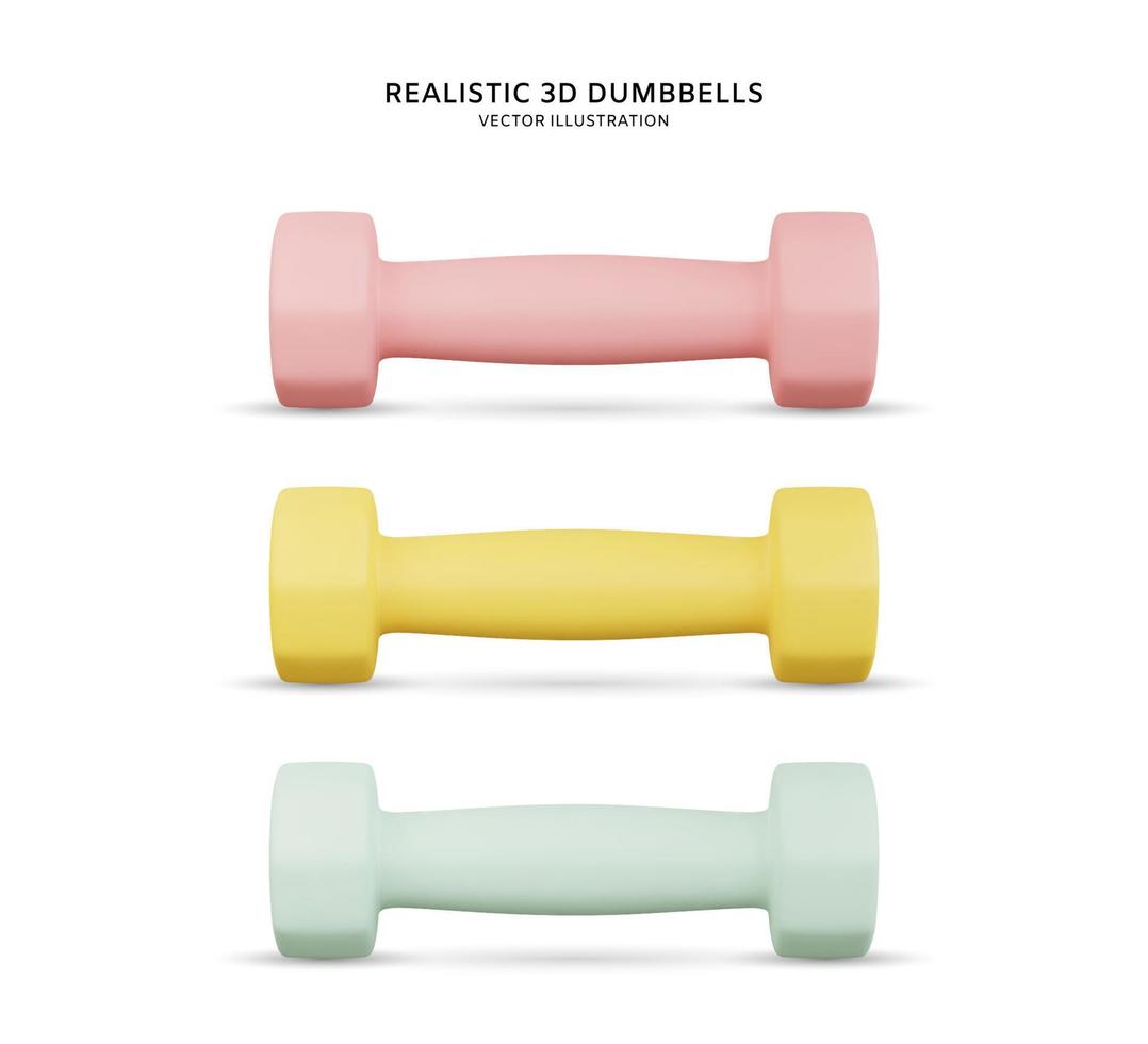 Realistic 3d dumbbell vector illustration