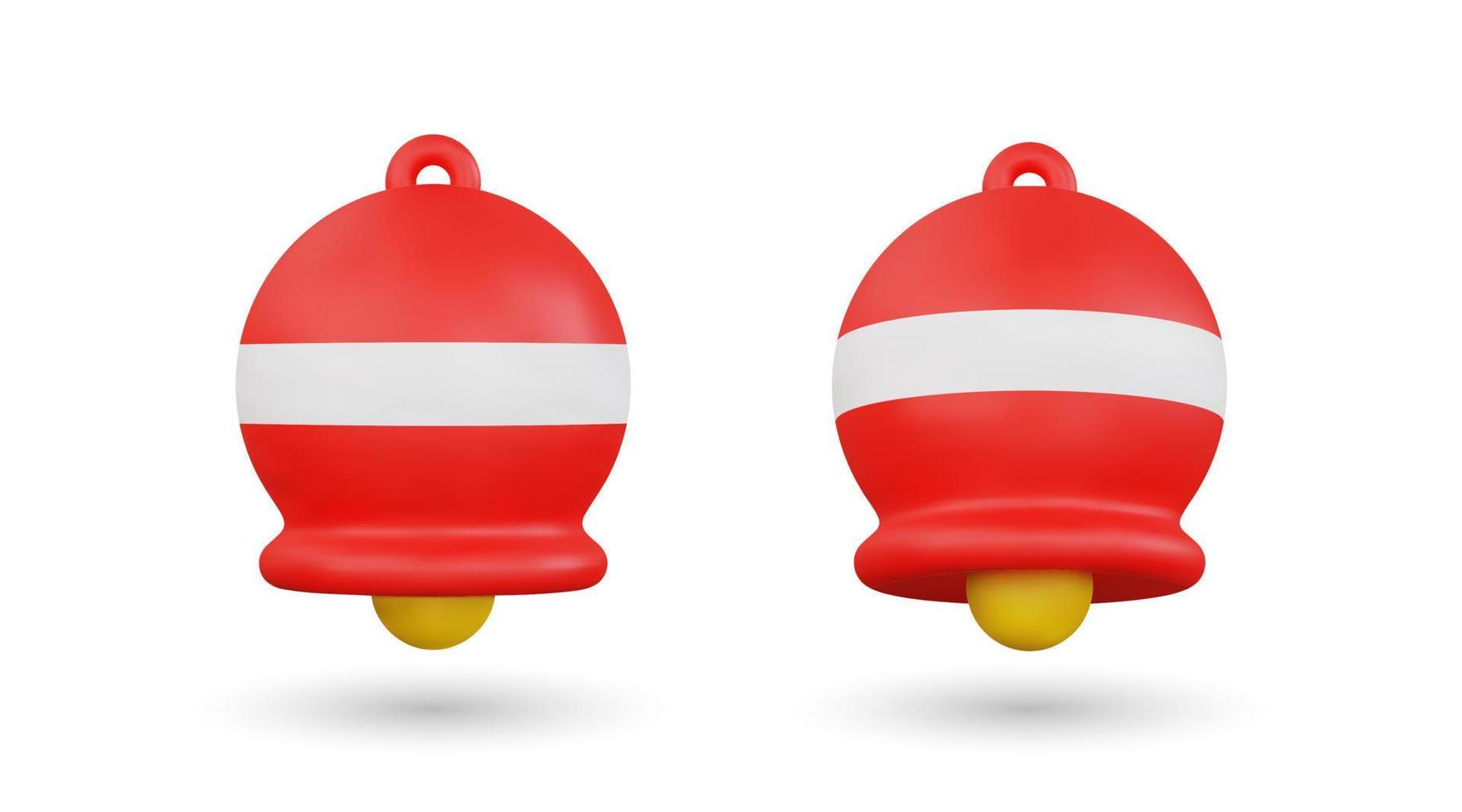 Realistic 3d red bell vector illustration