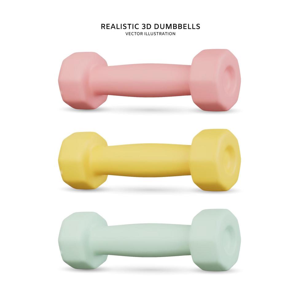 Realistic 3d dumbbell vector illustration