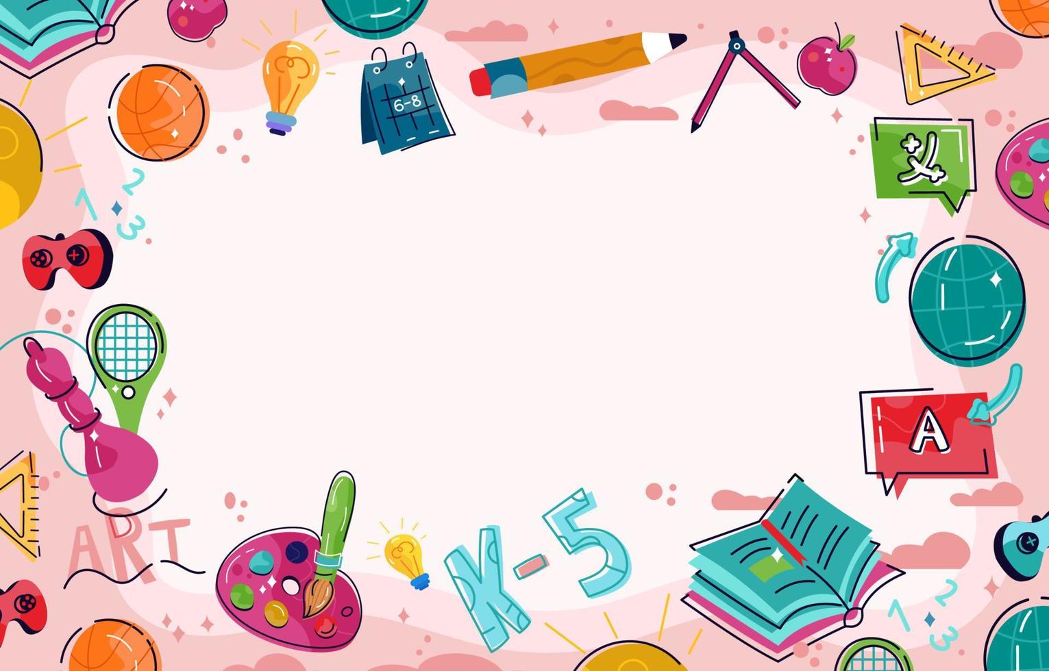 Back To School Background with Stationery vector