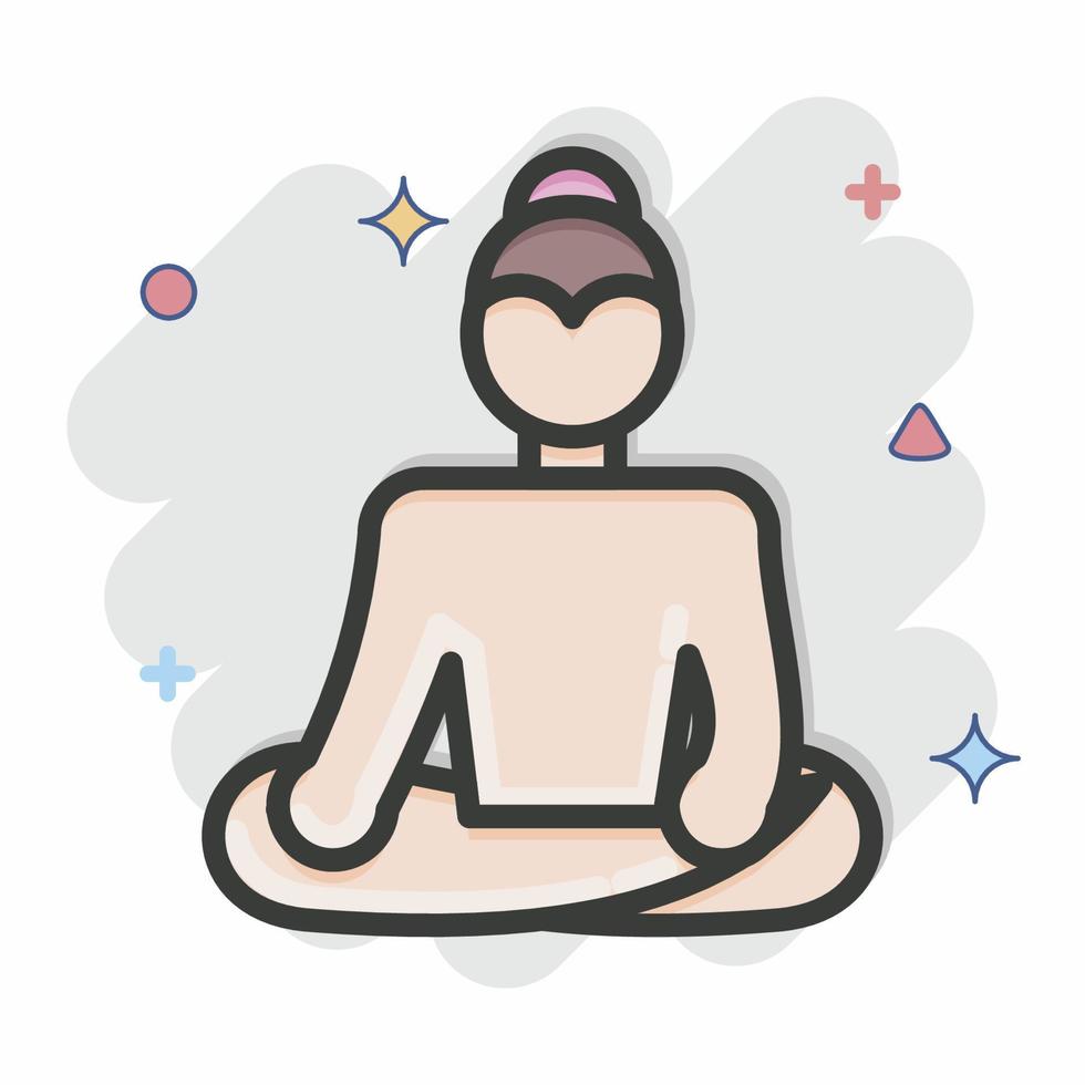 Icon Buddha. related to Thailand symbol. Comic Style. simple design editable. simple illustration. simple vector icons. World Travel tourism. Thai