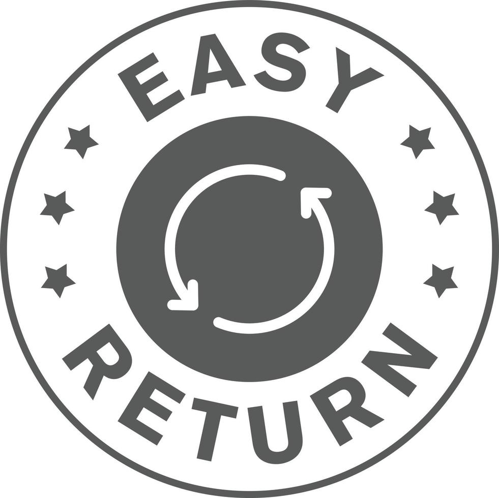 Simple easy return icon, sign, symbol vector design, line style.