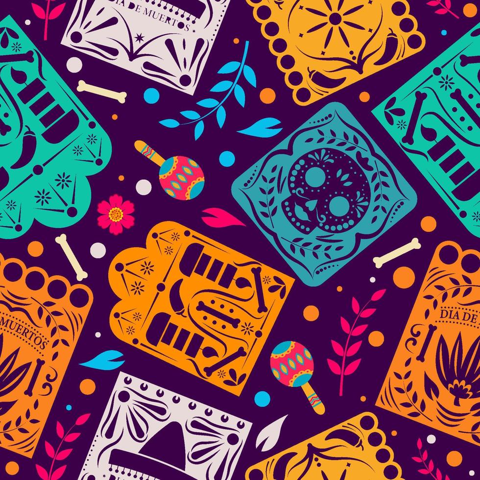 papel picado de patrones sin fisuras vector