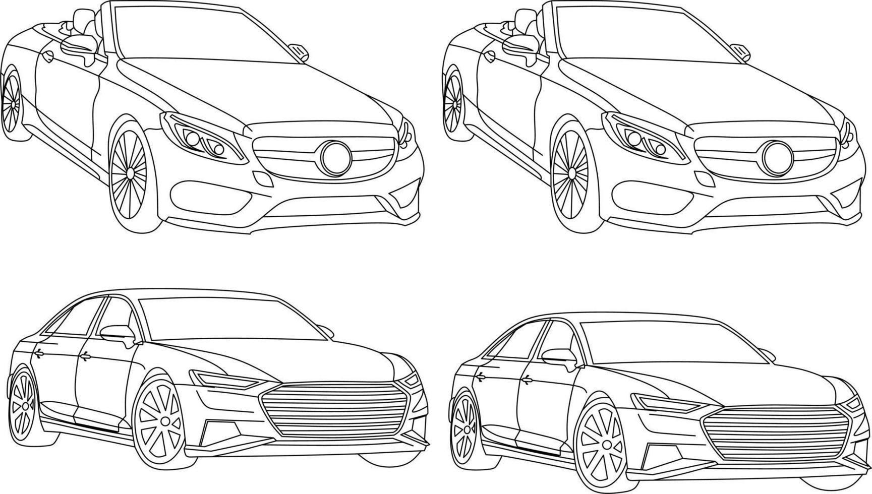 vector de coche para colorear libro.