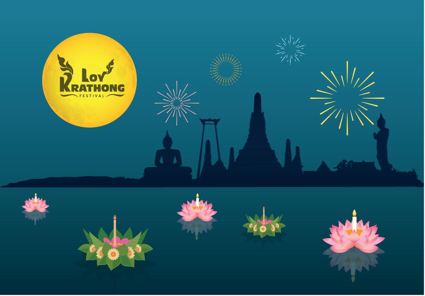 Loy Krathong Festival 12051652 Vector Art at Vecteezy
