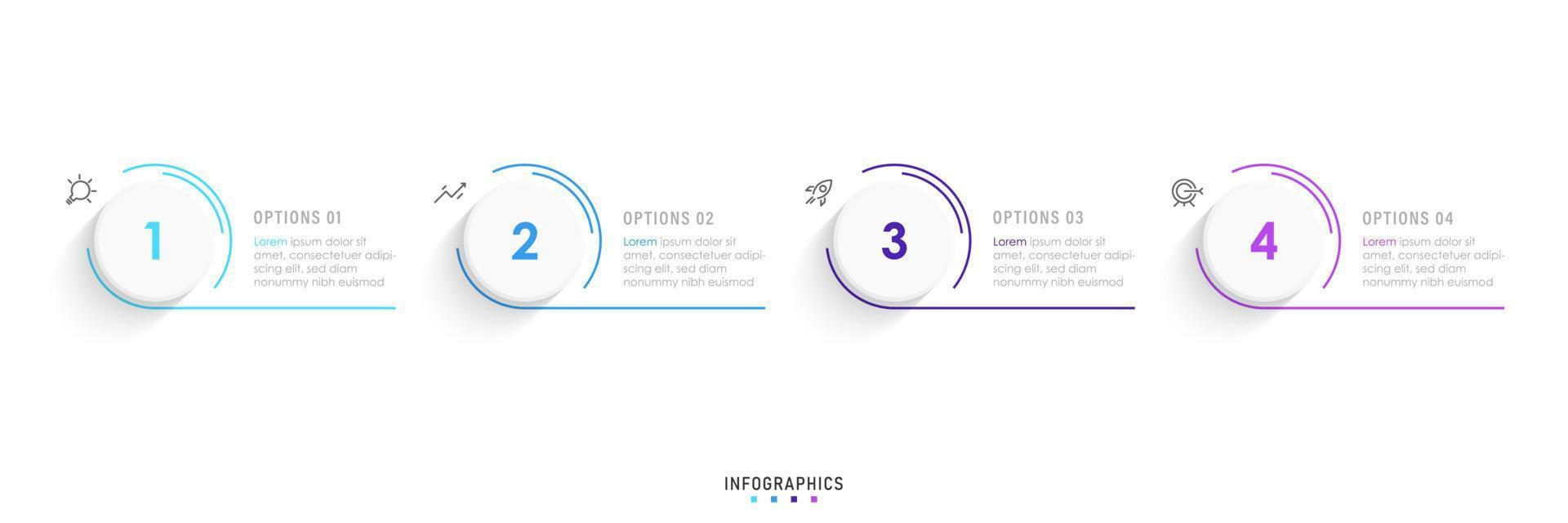 Vector Infographic label design template with icons and 4 options or steps. Can be used for process diagram, presentations, workflow layout, banner, flow chart, info graph.