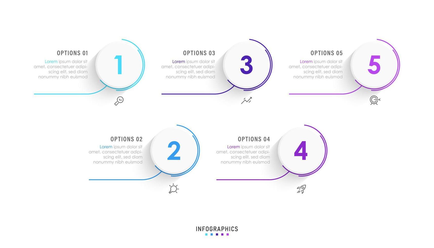 Vector Infographic label design template with icons and 5 options or steps. Can be used for process diagram, presentations, workflow layout, banner, flow chart, info graph.