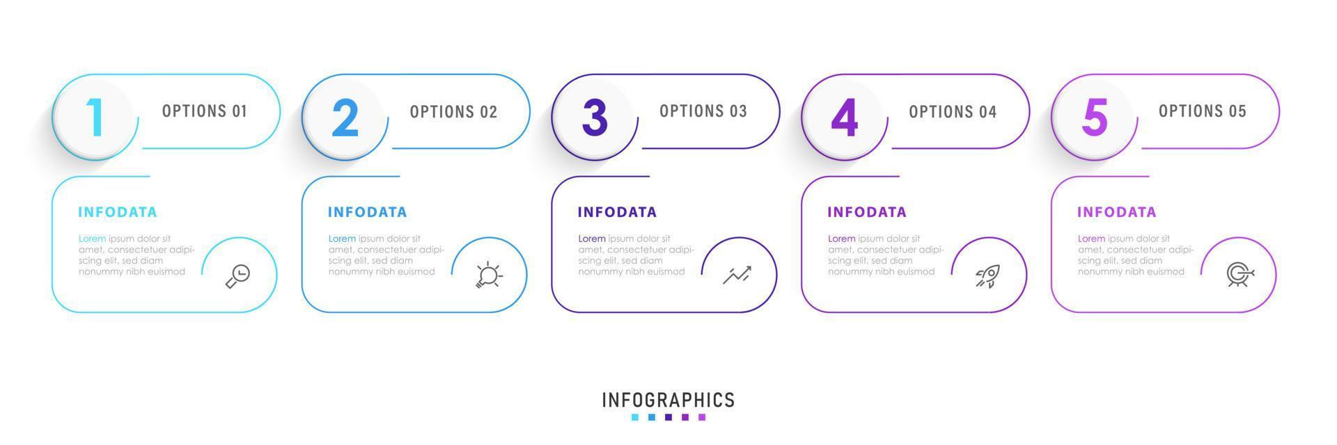 Vector Infographic label design template with icons and 5 options or steps. Can be used for process diagram, presentations, workflow layout, banner, flow chart, info graph.