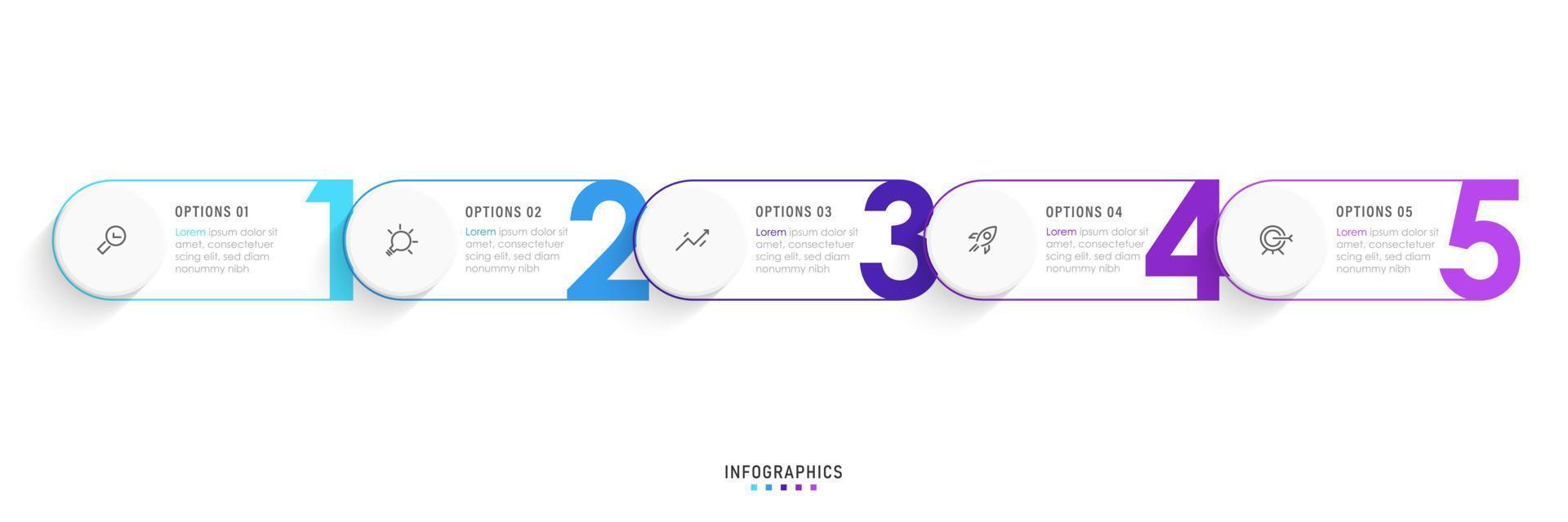 Vector Infographic label design template with icons and 5 options or steps. Can be used for process diagram, presentations, workflow layout, banner, flow chart, info graph.