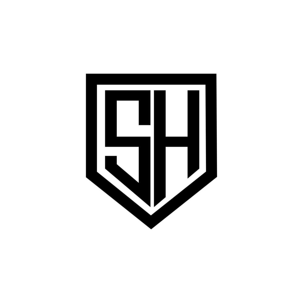 SH letter logo design with white background in illustrator. Vector logo, calligraphy designs for logo, Poster, Invitation, etc.