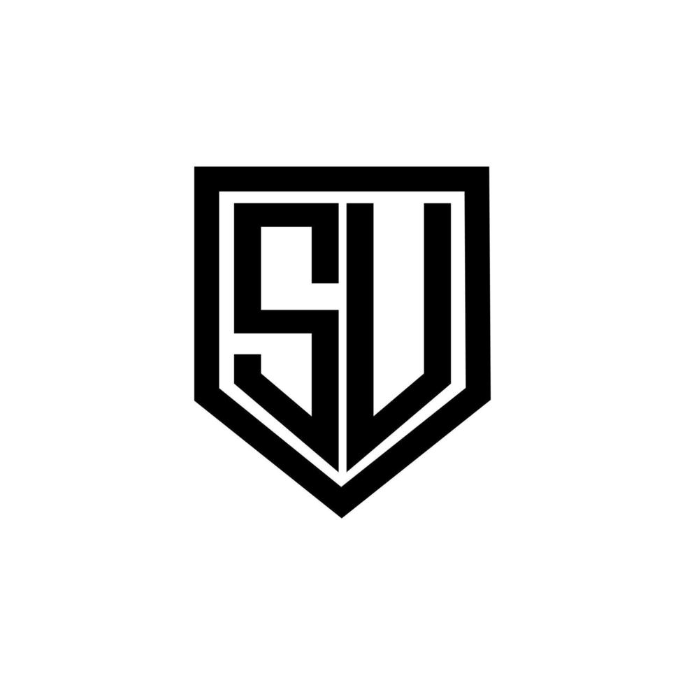 SU letter logo design with white background in illustrator. Vector logo, calligraphy designs for logo, Poster, Invitation, etc.