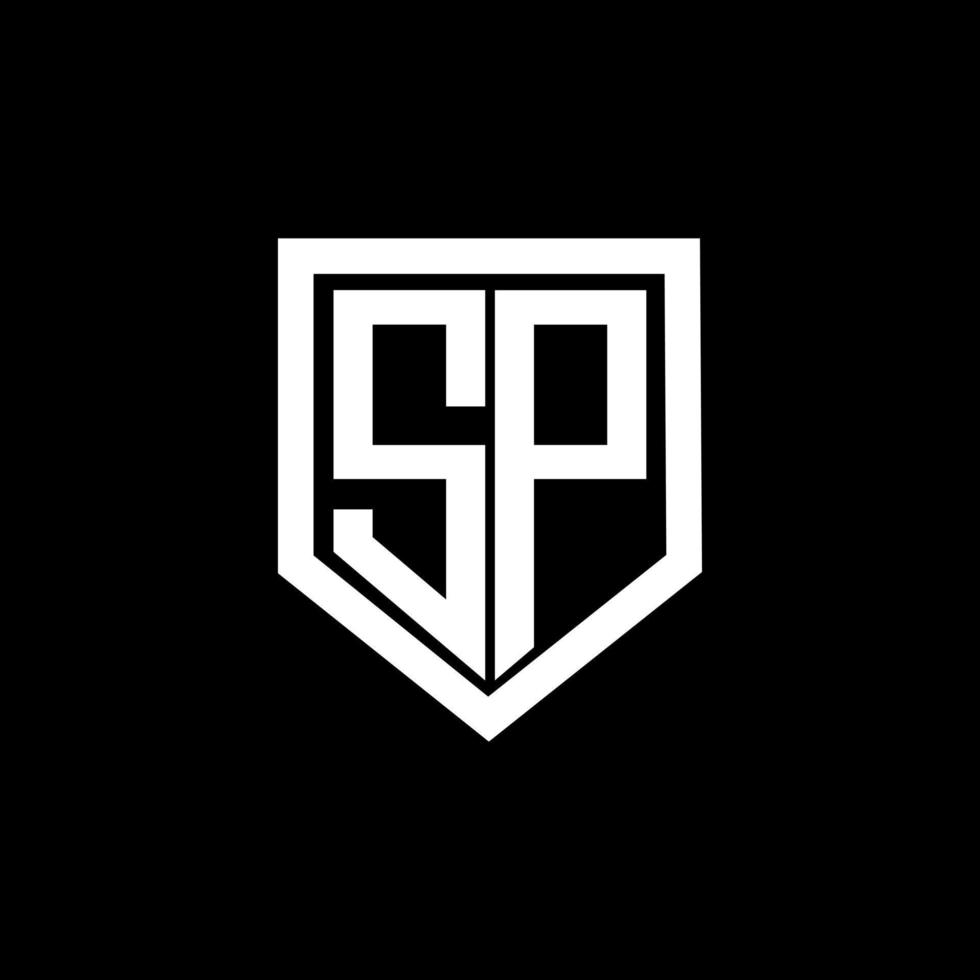 diseño de logotipo de letra sp con fondo negro en illustrator. logotipo vectorial, diseños de caligrafía para logotipo, afiche, invitación, etc. vector