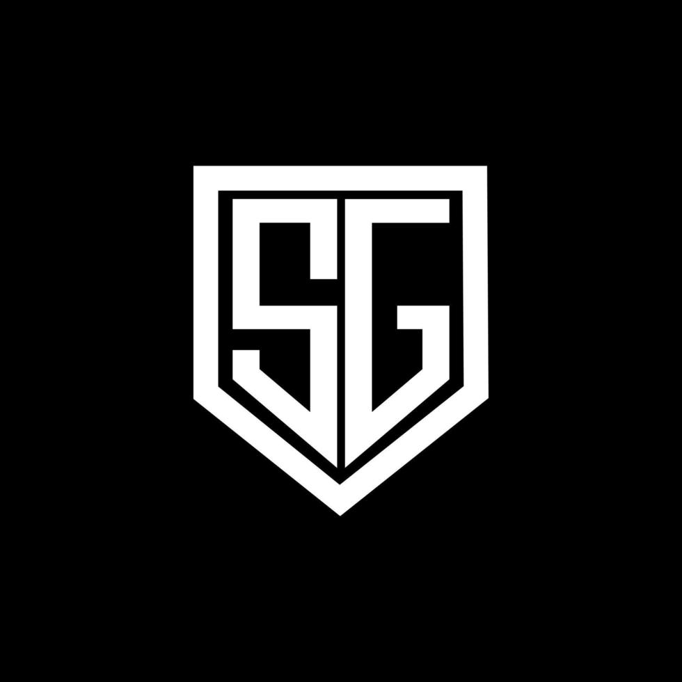 diseño de logotipo de letra sg con fondo negro en illustrator. logotipo vectorial, diseños de caligrafía para logotipo, afiche, invitación, etc. vector