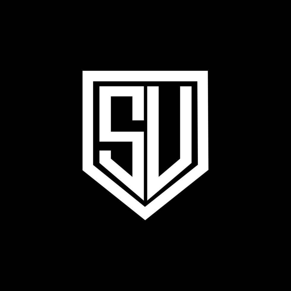 SU letter logo design with black background in illustrator. Vector logo, calligraphy designs for logo, Poster, Invitation, etc.