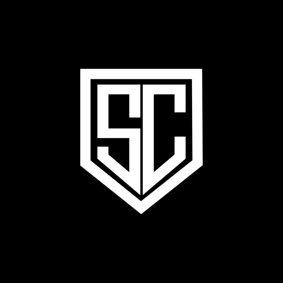 diseño de logotipo de letra sc con fondo negro en illustrator. logotipo vectorial, diseños de caligrafía para logotipo, afiche, invitación, etc. vector