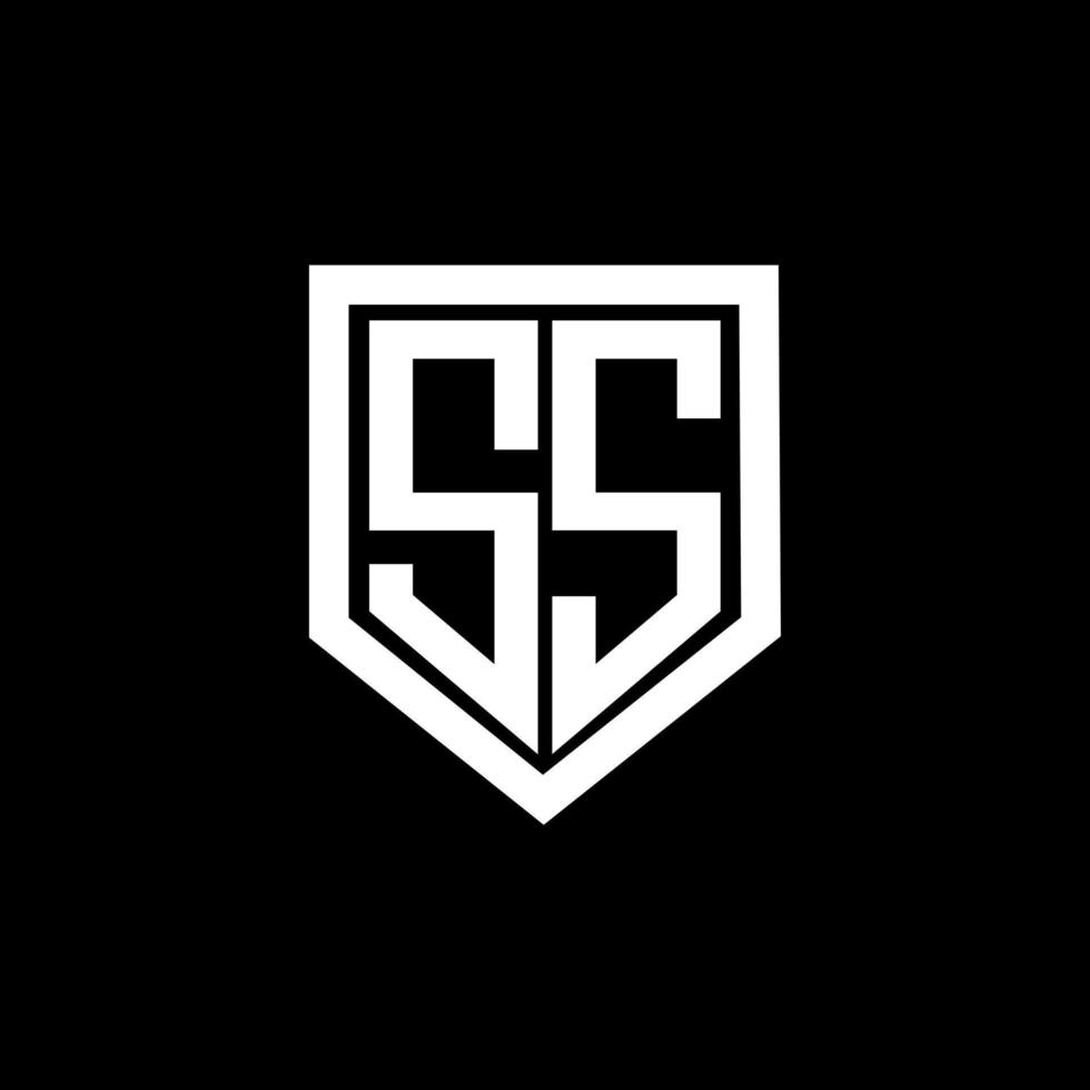SS letter logo design with black background in illustrator. Vector logo, calligraphy designs for logo, Poster, Invitation, etc.