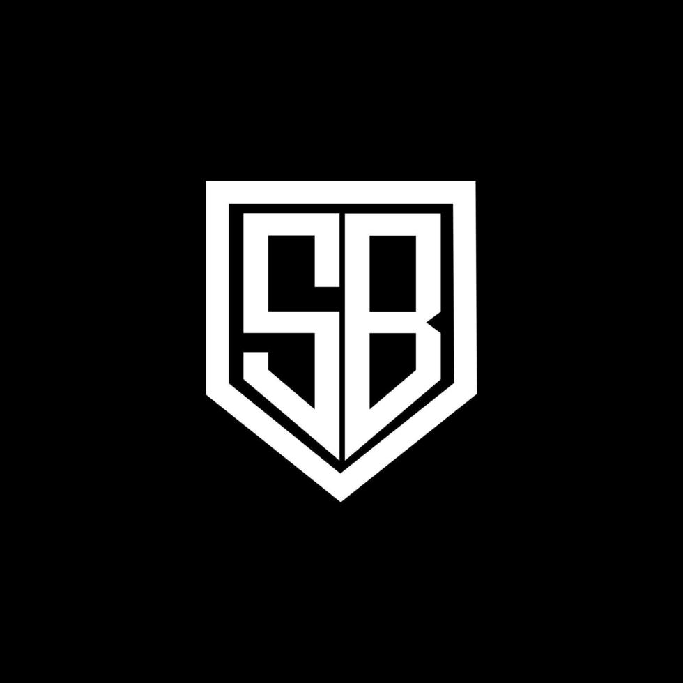 diseño de logotipo de letra sb con fondo negro en illustrator. logotipo vectorial, diseños de caligrafía para logotipo, afiche, invitación, etc. vector