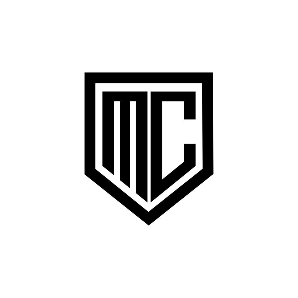 diseño de logotipo de letra mc con fondo blanco en illustrator. logotipo vectorial, diseños de caligrafía para logotipo, afiche, invitación, etc. vector