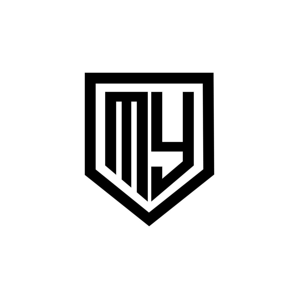 MY letter logo design with white background in illustrator. Vector ...