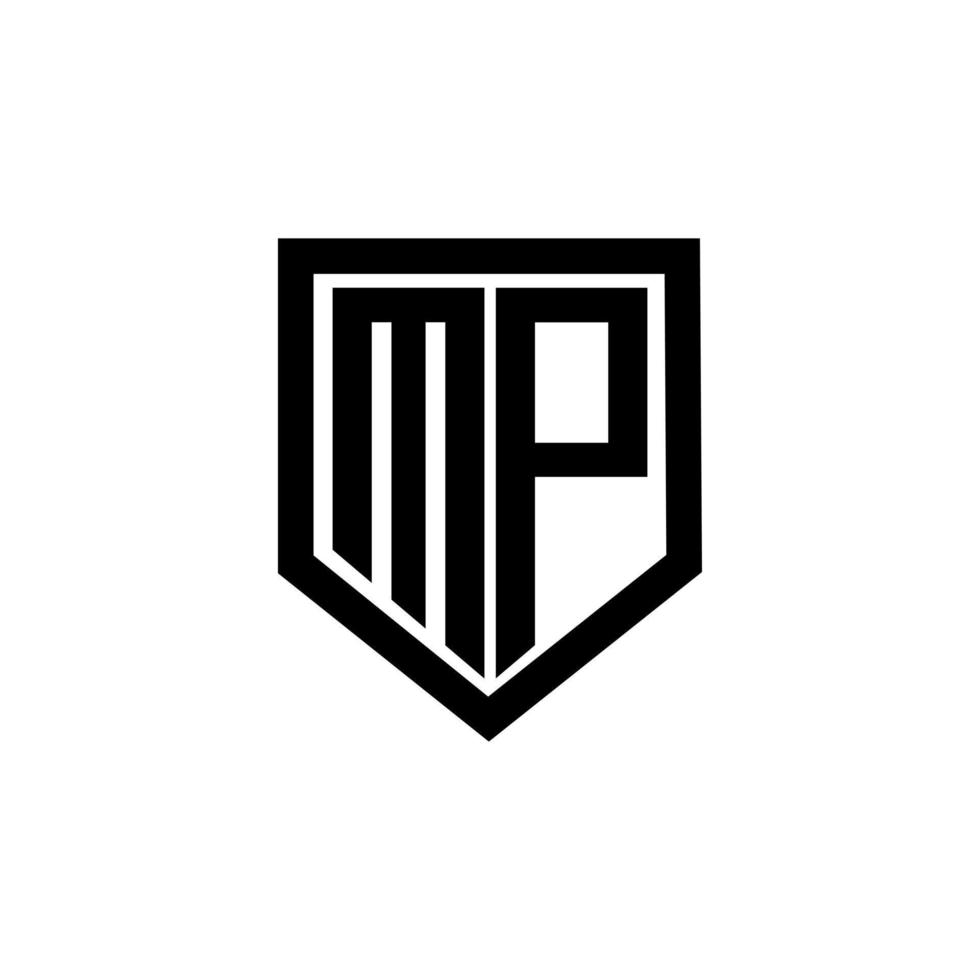 diseño de logotipo de letra mp con fondo blanco en illustrator. logotipo vectorial, diseños de caligrafía para logotipo, afiche, invitación, etc. vector