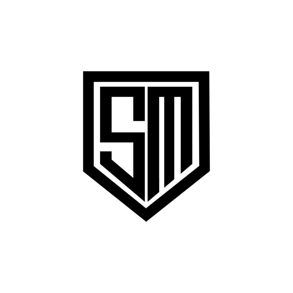 SM letter logo design with white background in illustrator. Vector logo, calligraphy designs for logo, Poster, Invitation, etc.