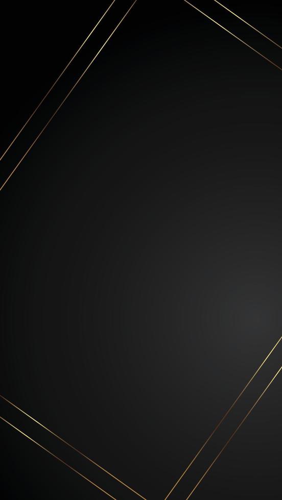 luxury black background banner vector illustration with gold strip art deco empty space
