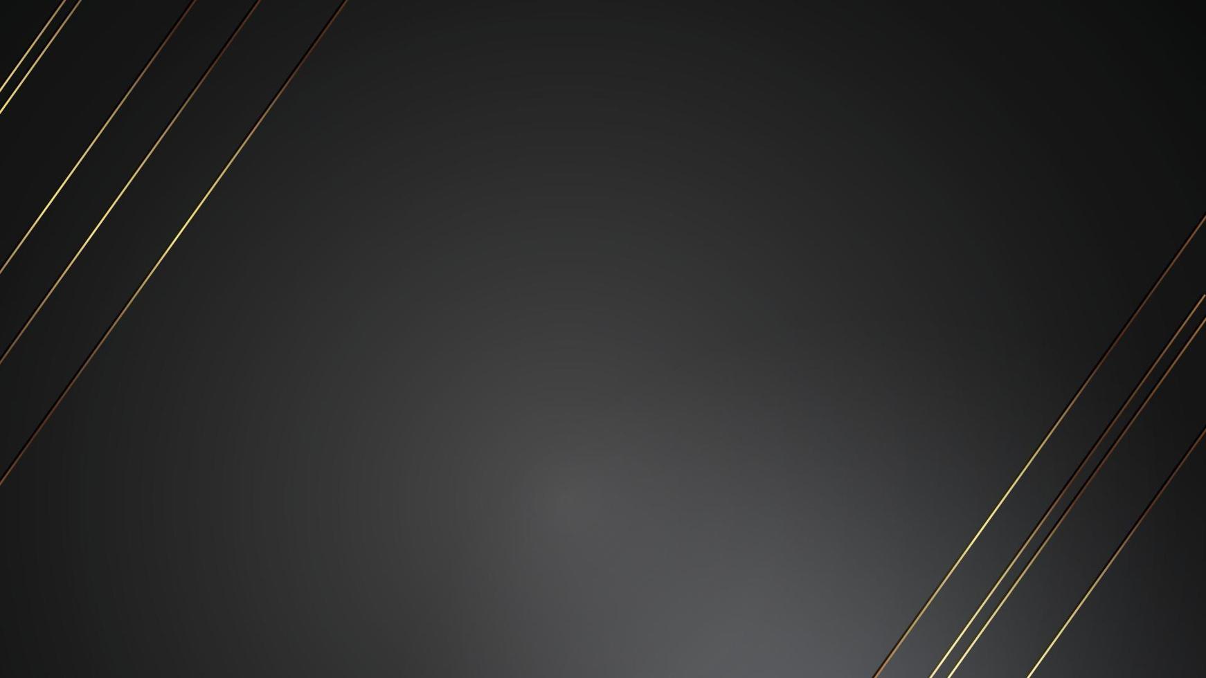 luxury black background banner vector illustration with gold strip art deco backdrop