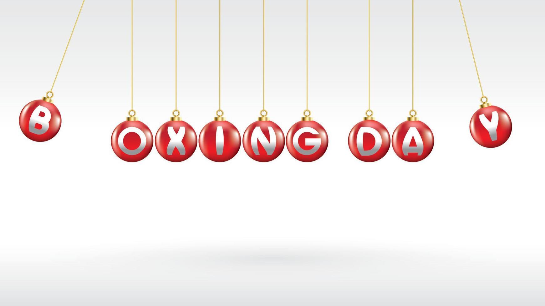 Boxing day vector illustration.Typography combined in a shape of red christmas ball