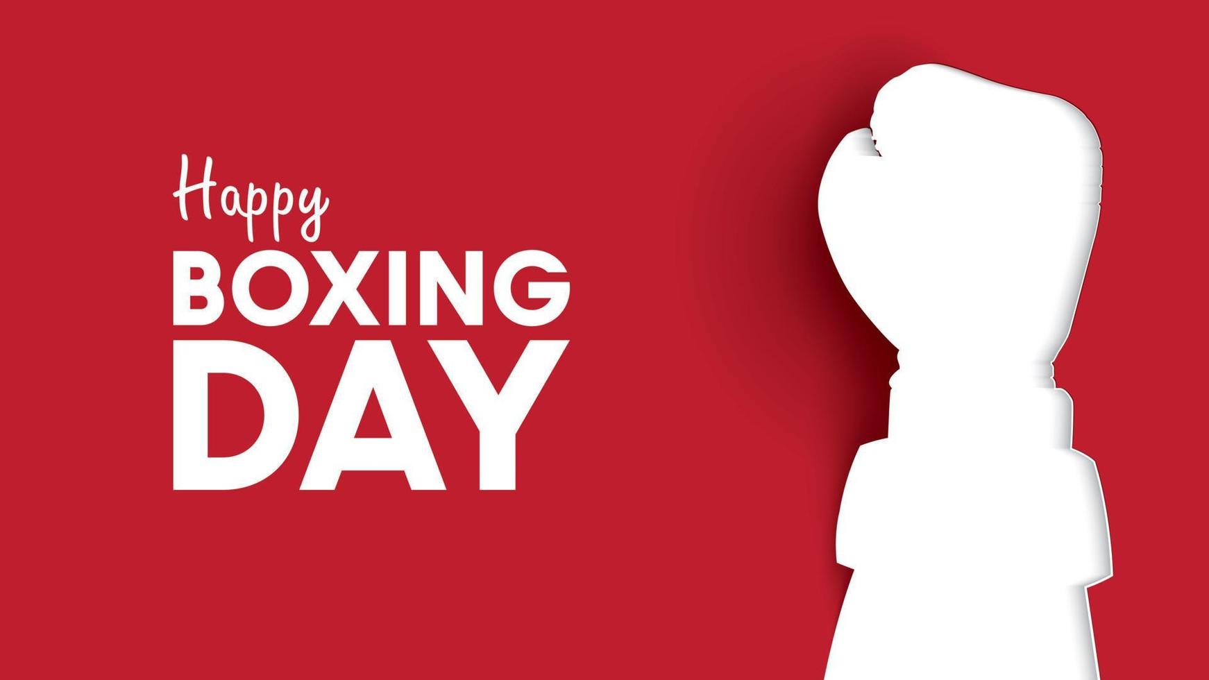 Boxing day vector illustration.Typography combined in a shape of boxing gloves with paper art and craft style